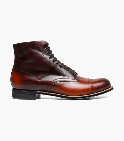 Stacy Adams MADISON Cap Toe Lace Up Boot Cognac by Stacy Adams Shoes