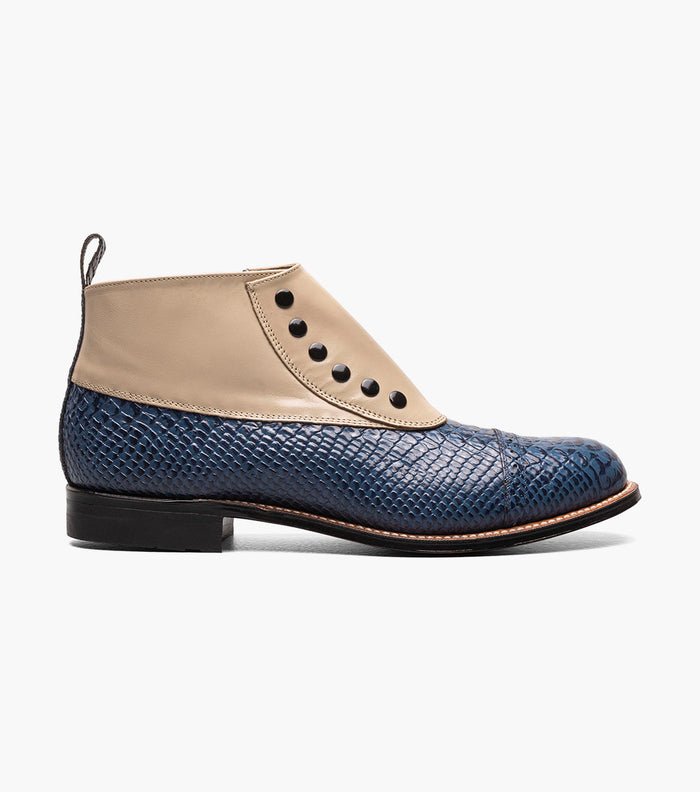 Stacy Adams MADISON Spectator Spat Cap Toe Demi Boot Blue Multi by Stacy Adams Shoes