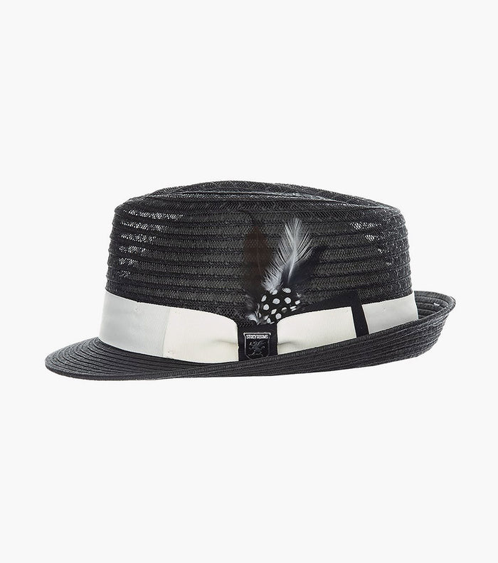 ZAYLEN FEDORA Paper Braided Pinch Front Hat