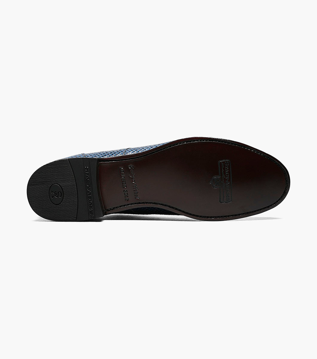 Stacy Adams MADISON Anaconda Plain Toe Oxford Blue by Stacy Adams Shoes
