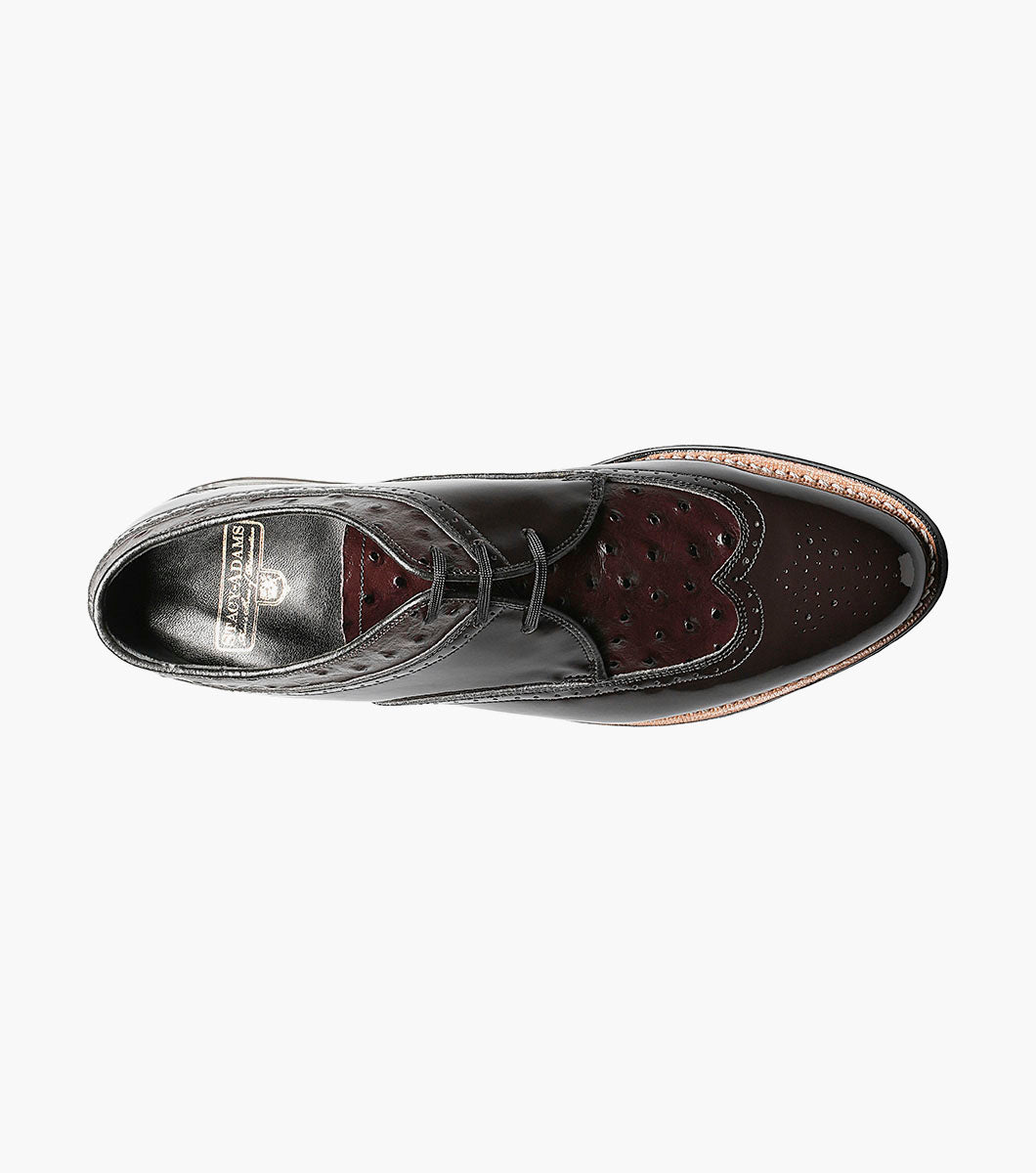 Stacy Adams DAYTON Ostrich Wingtip Oxford Burgundy by Stacy Adams Shoes