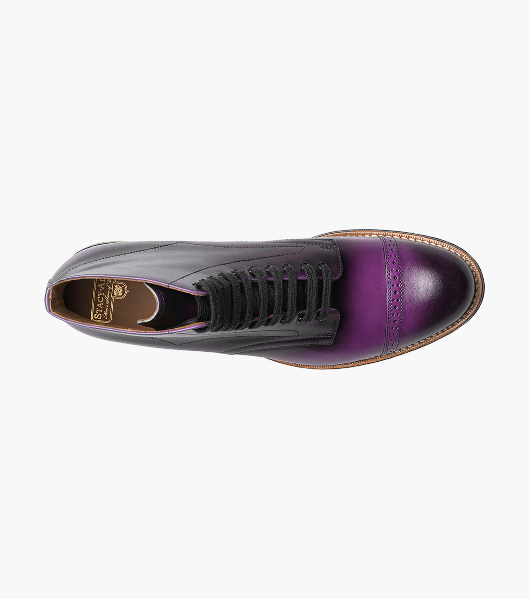 Stacy Adams MADISON Cap Toe Lace Up Boot Purple by Stacy Adams Shoes