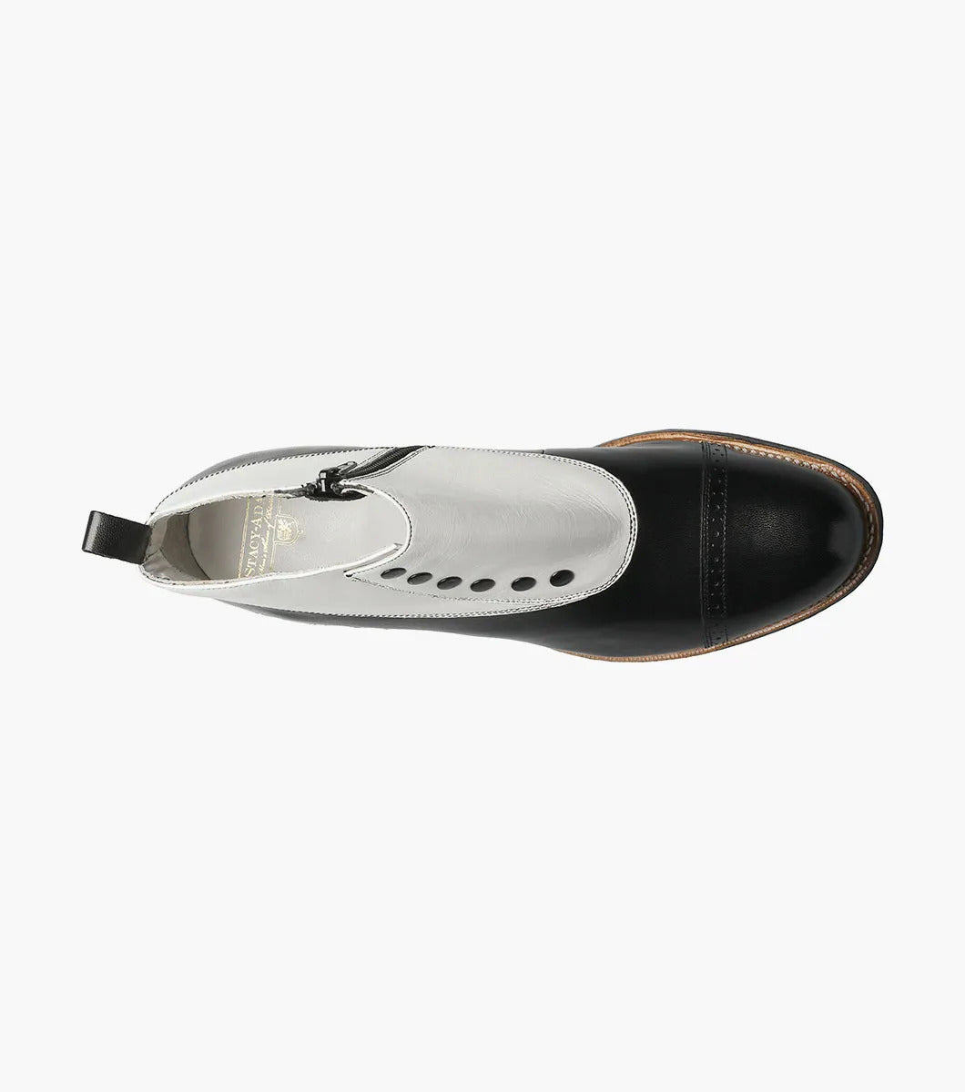 Mens 1920s Gangsters Wingtip Dress Shoe in Black and White