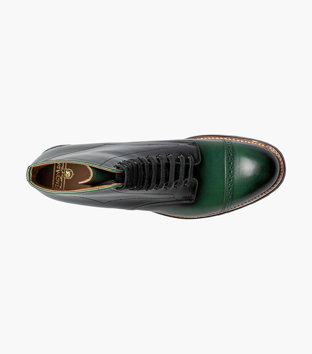 Stacy Adams MADISON Cap Toe Lace Up Boot Green by Stacy Adams Shoes