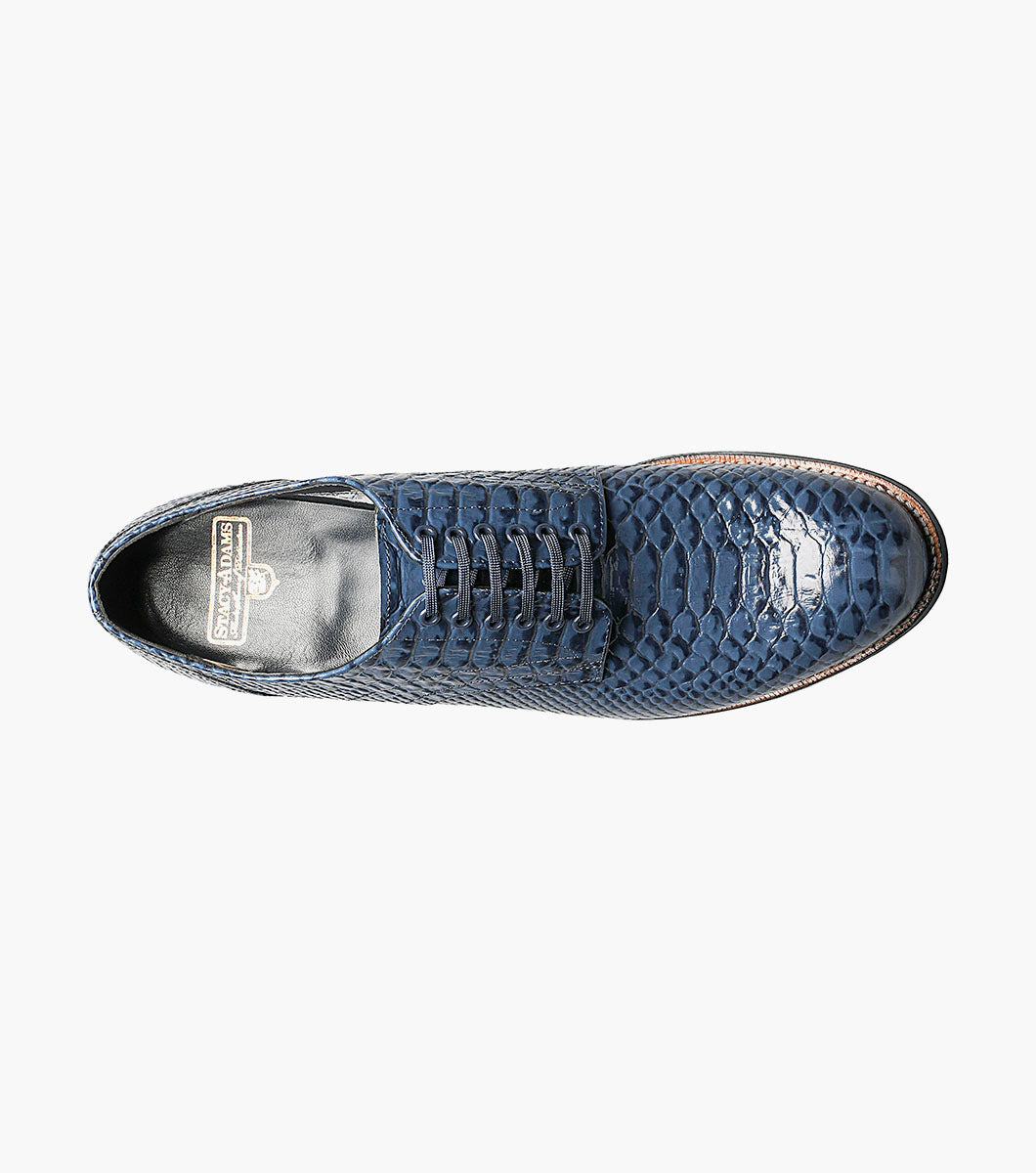 Stacy Adams MADISON Anaconda Plain Toe Oxford Blue by Stacy Adams Shoes