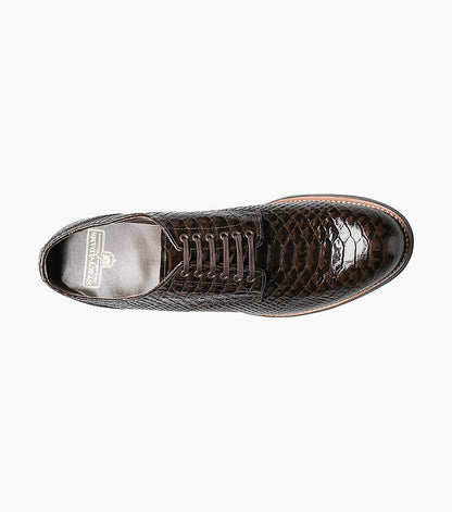Stacy Adams MADISON Anaconda Plain Toe Oxford Brown by Stacy Adams Shoes
