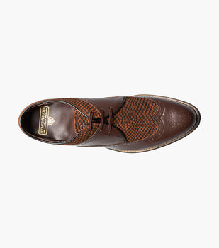 Stacy Adams DAYTON Python Print Wingtip Oxford Brown by Stacy Adams Shoes