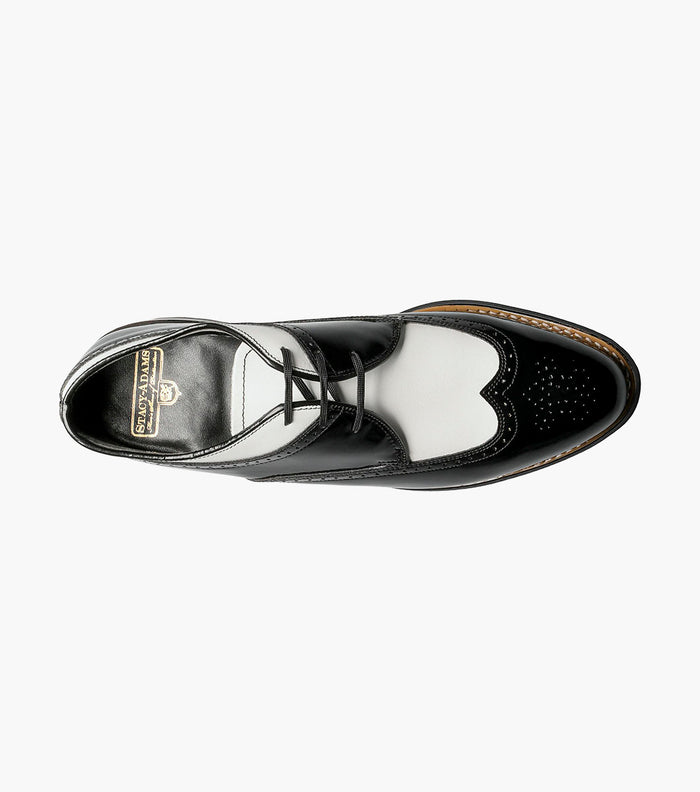 Stacy Adams DAYTON Wingtip Oxford Black w/White by Stacy Adams Shoes