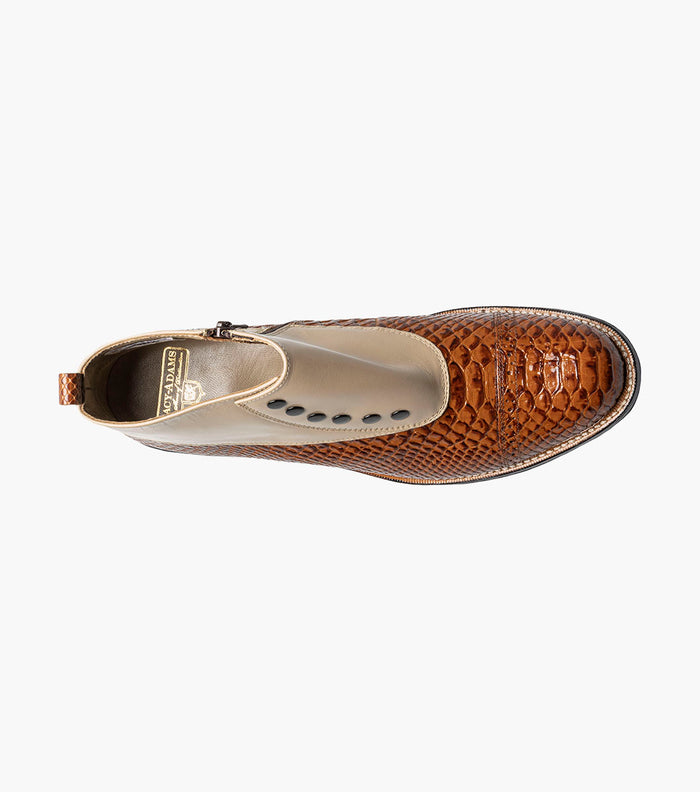 Stacy Adams MADISON Spectator Spat Cap Toe Demi Boot Tan Multi by Stacy Adams Shoes
