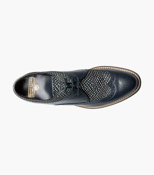 Stacy Adams DAYTON Python Print Wingtip Oxford Navy by Stacy Adams Shoes