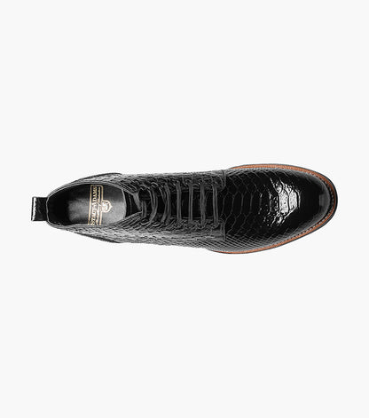 Stacy Adams MADISON Anaconda Plain Toe Boot Black by Stacy Adams Shoes
