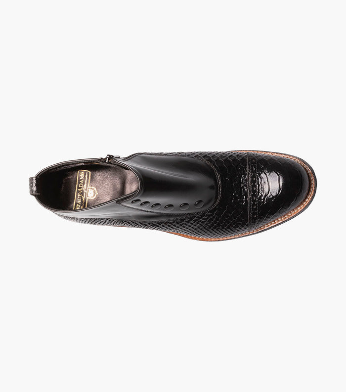 Stacy Adams MADISON Spectator Spat Cap Toe Demi Boot Black by Stacy Adams Shoes