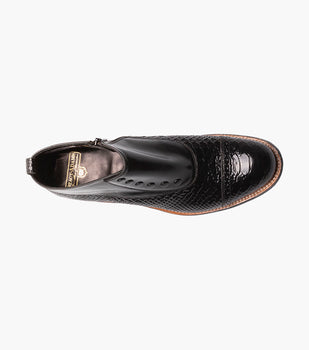Stacy Adams MADISON Spectator Spat Cap Toe Demi Boot Black by Stacy Adams Shoes