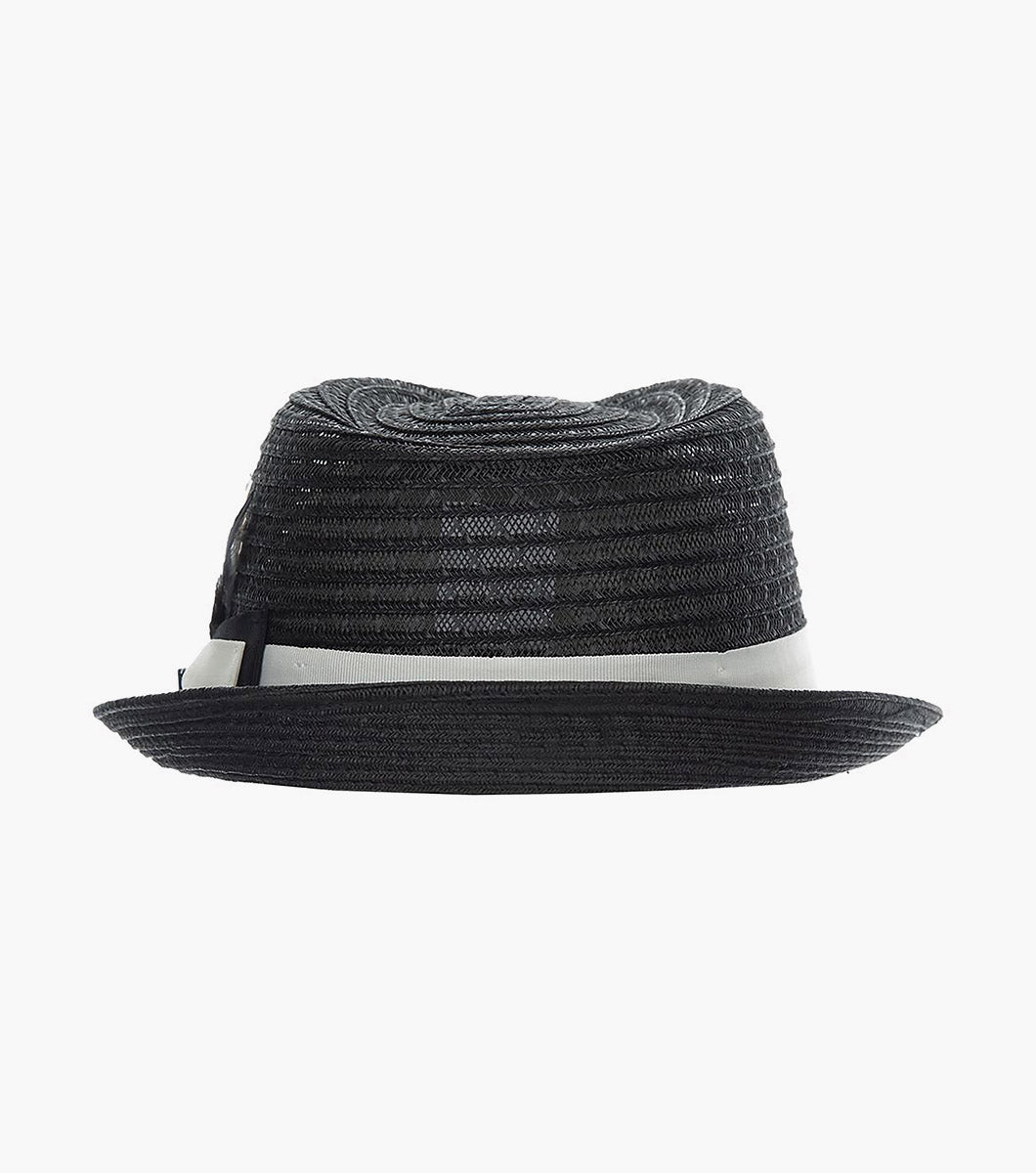 ZAYLEN FEDORA Paper Braided Pinch Front Hat