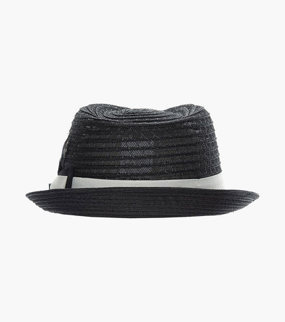 ZAYLEN FEDORA Paper Braided Pinch Front Hat
