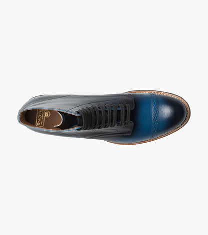 Stacy Adams MADISON Cap Toe Lace Up Boot Blue by Stacy Adams Shoes