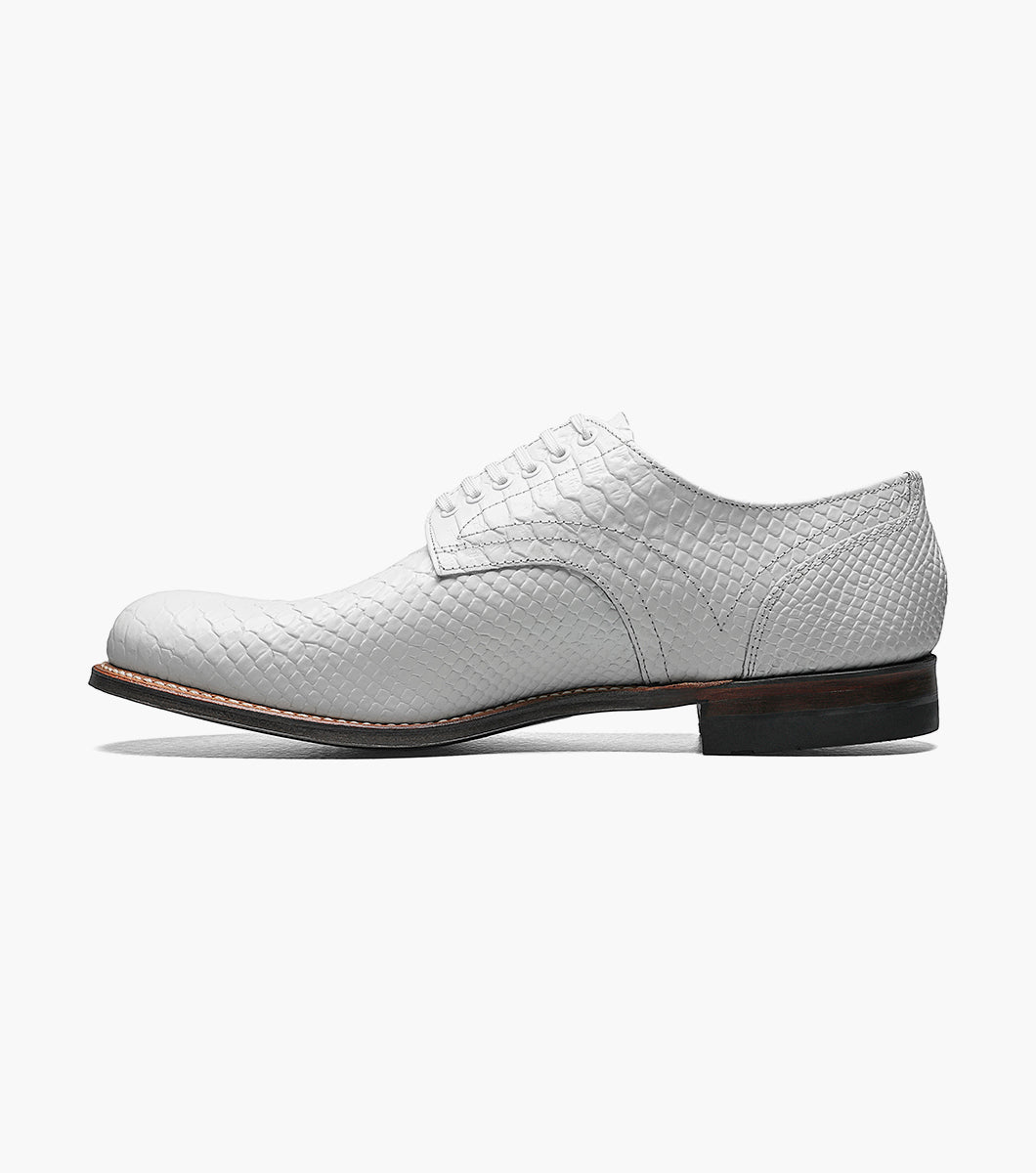 Stacy Adams MADISON Anaconda Plain Toe Oxford White by Stacy Adams Shoes