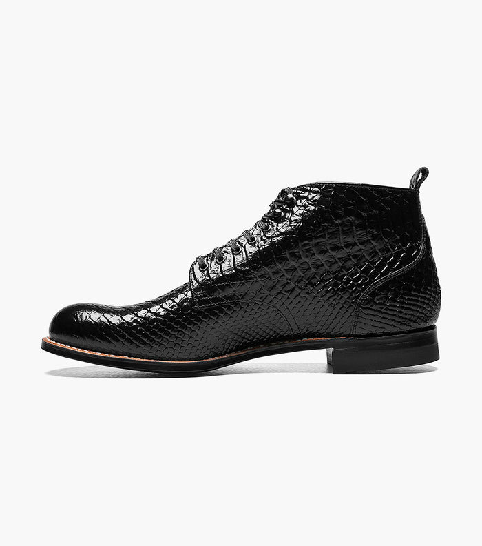 Stacy Adams MADISON Anaconda Plain Toe Boot Black by Stacy Adams Shoes