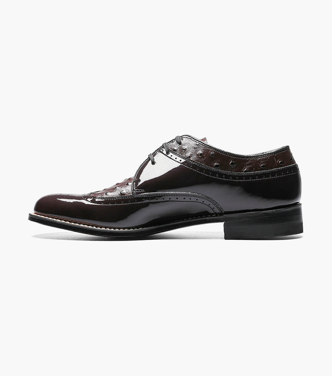 Stacy Adams DAYTON Ostrich Wingtip Oxford Burgundy by Stacy Adams Shoes