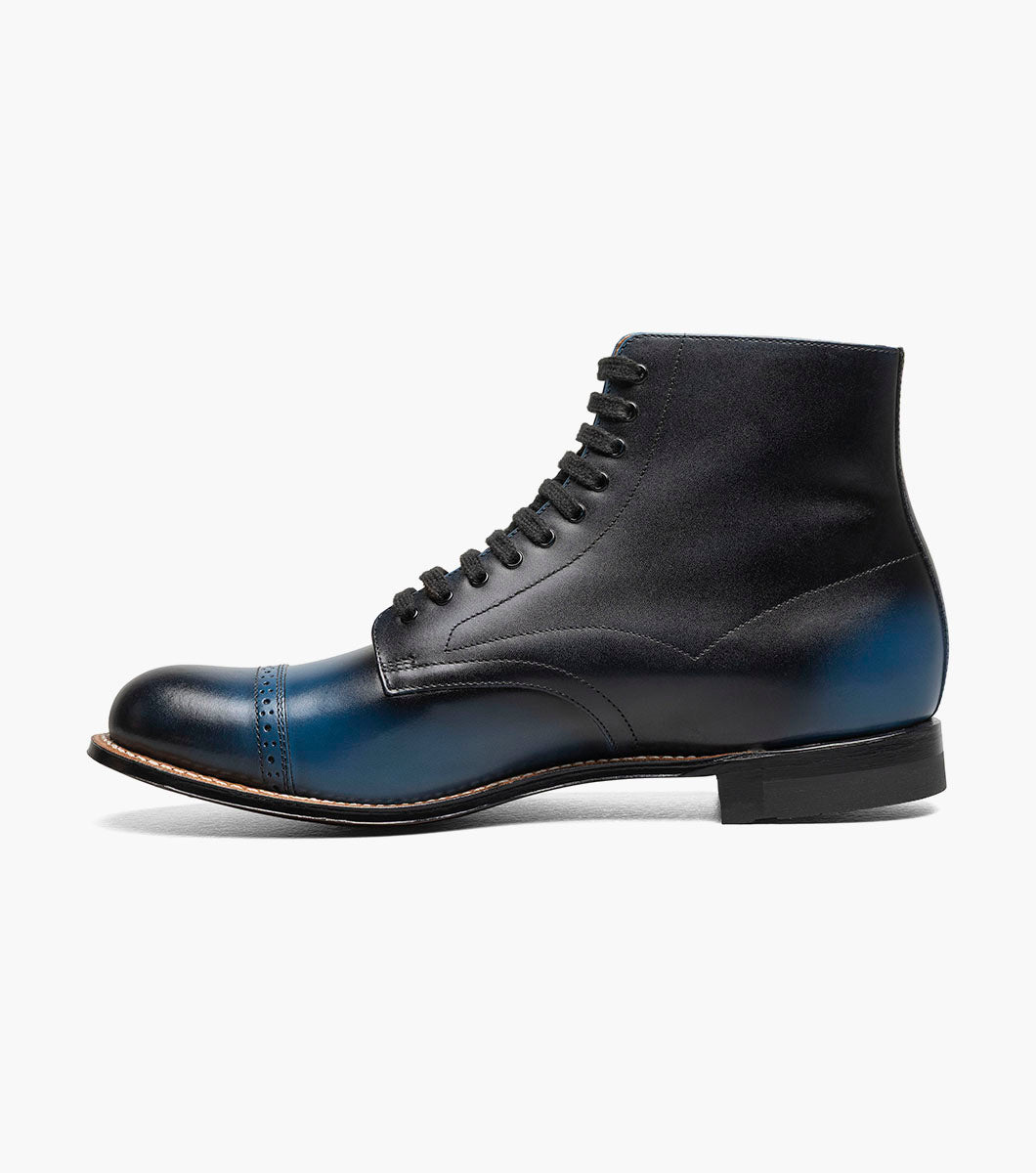 Stacy Adams MADISON Cap Toe Lace Up Boot Blue by Stacy Adams Shoes