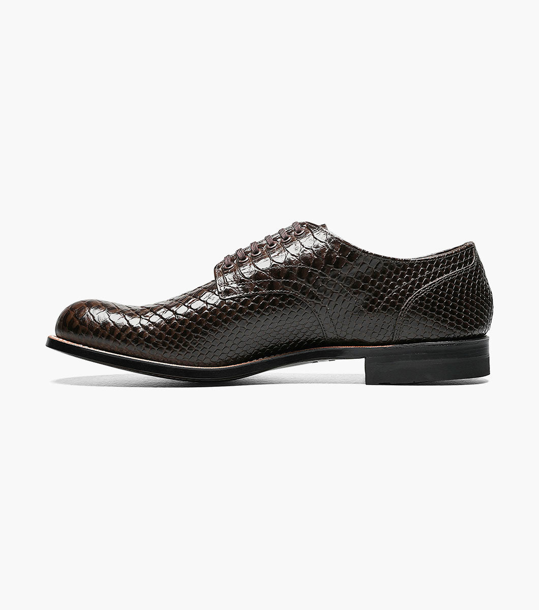 Stacy Adams MADISON Anaconda Plain Toe Oxford Brown by Stacy Adams Shoes