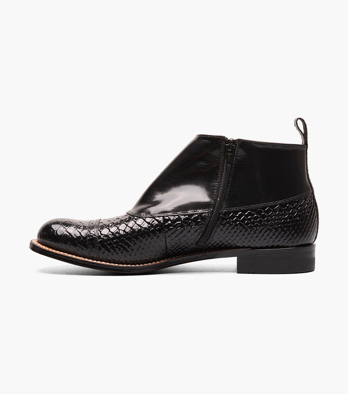 Stacy Adams MADISON Spectator Spat Cap Toe Demi Boot Black by Stacy Adams Shoes