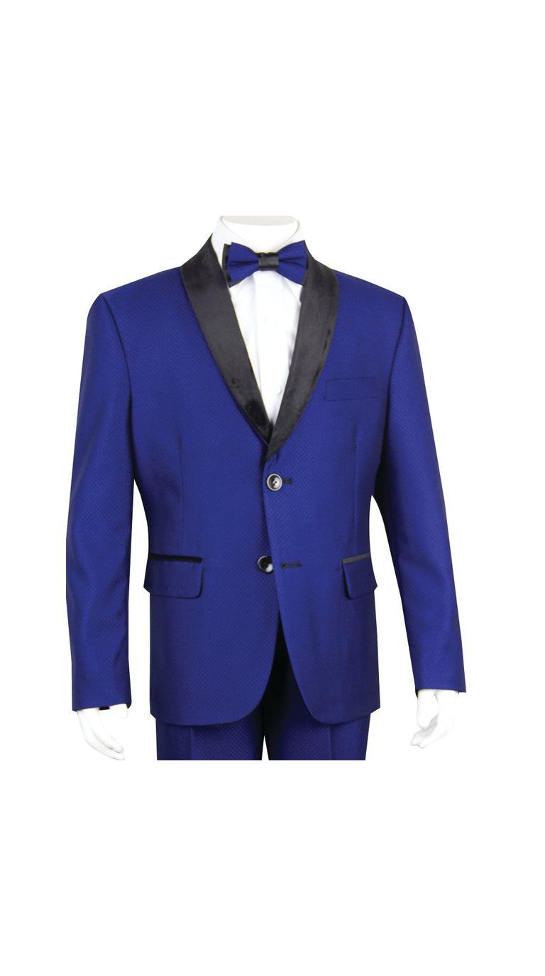 Boys' Royal Blue 4-Piece Tuxedo Set