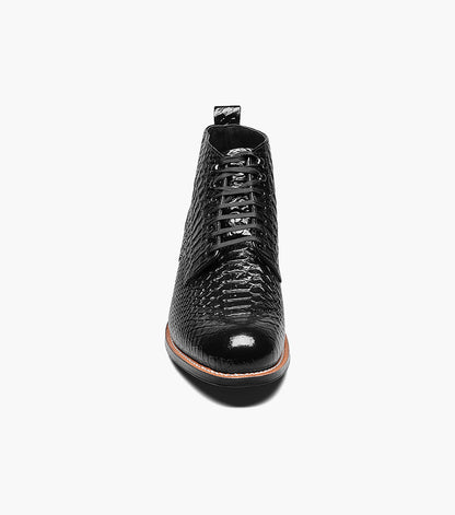 Stacy Adams MADISON Anaconda Plain Toe Boot Black by Stacy Adams Shoes