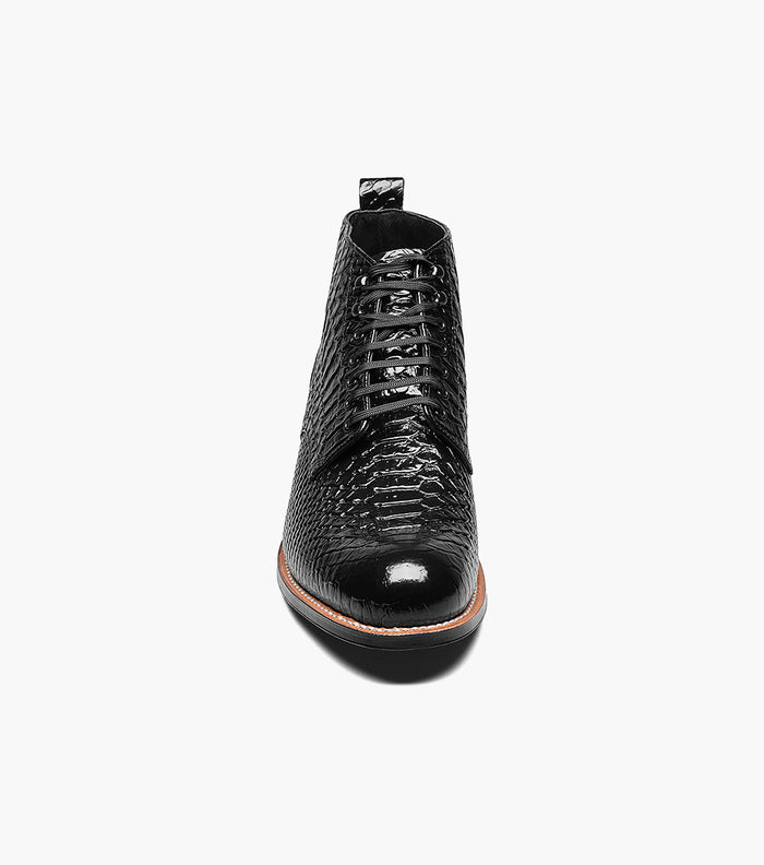 Stacy Adams MADISON Anaconda Plain Toe Boot Black by Stacy Adams Shoes