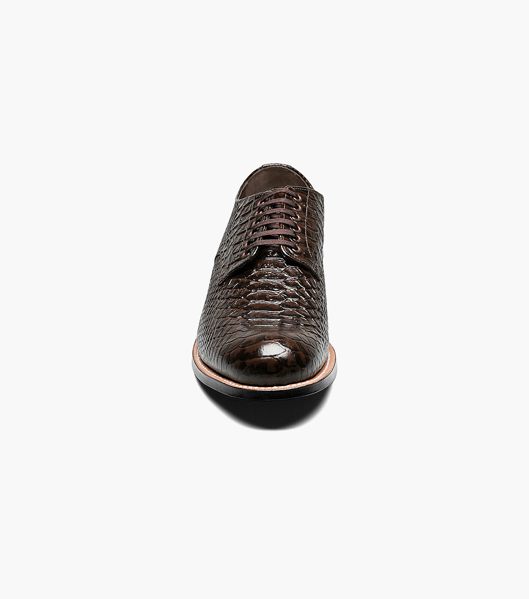 Stacy Adams MADISON Anaconda Plain Toe Oxford Brown by Stacy Adams Shoes