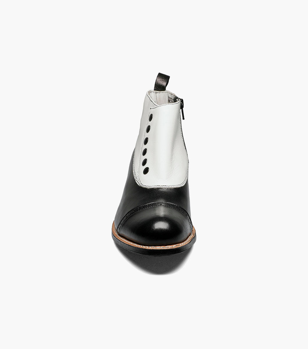Stacy Adams MADISON Spectator Spat Cap Toe Boot Black w/White by Stacy Adams Shoes