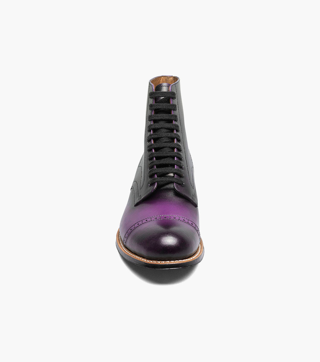Stacy Adams MADISON Cap Toe Lace Up Boot Purple by Stacy Adams Shoes