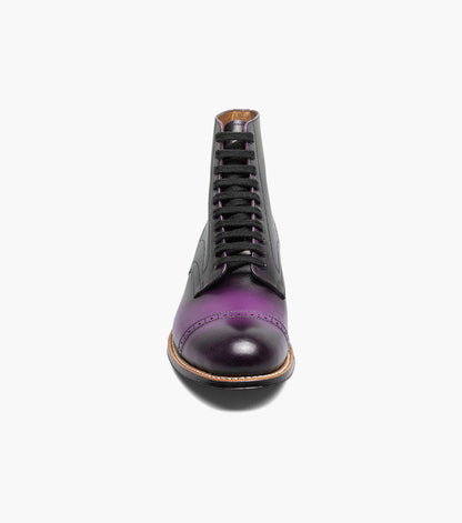 Stacy Adams MADISON Cap Toe Lace Up Boot Purple by Stacy Adams Shoes