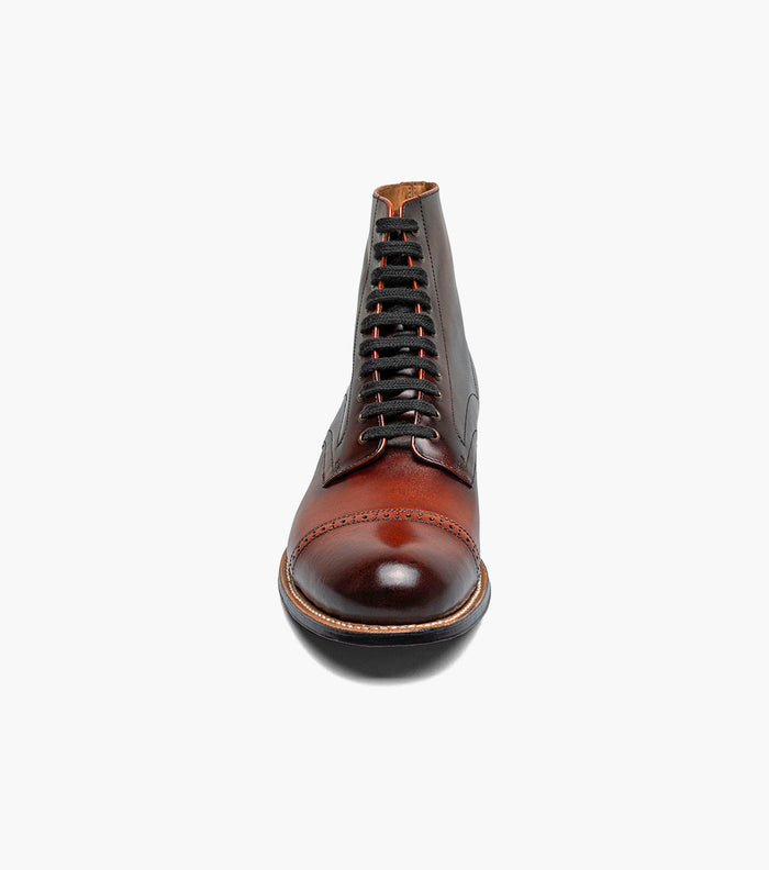 Stacy Adams MADISON Cap Toe Lace Up Boot Cognac by Stacy Adams Shoes