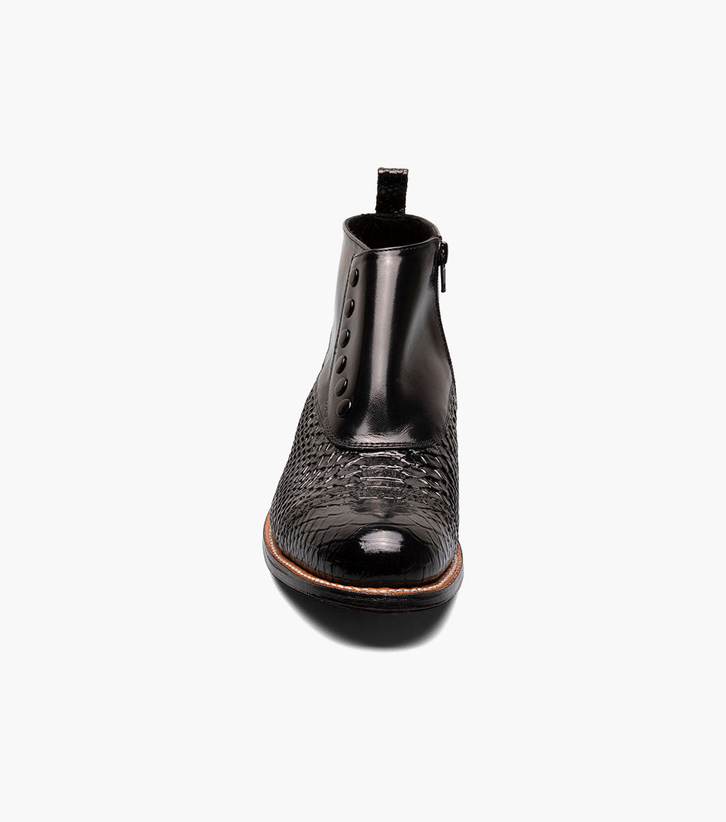 Stacy Adams MADISON Spectator Spat Cap Toe Demi Boot Black by Stacy Adams Shoes