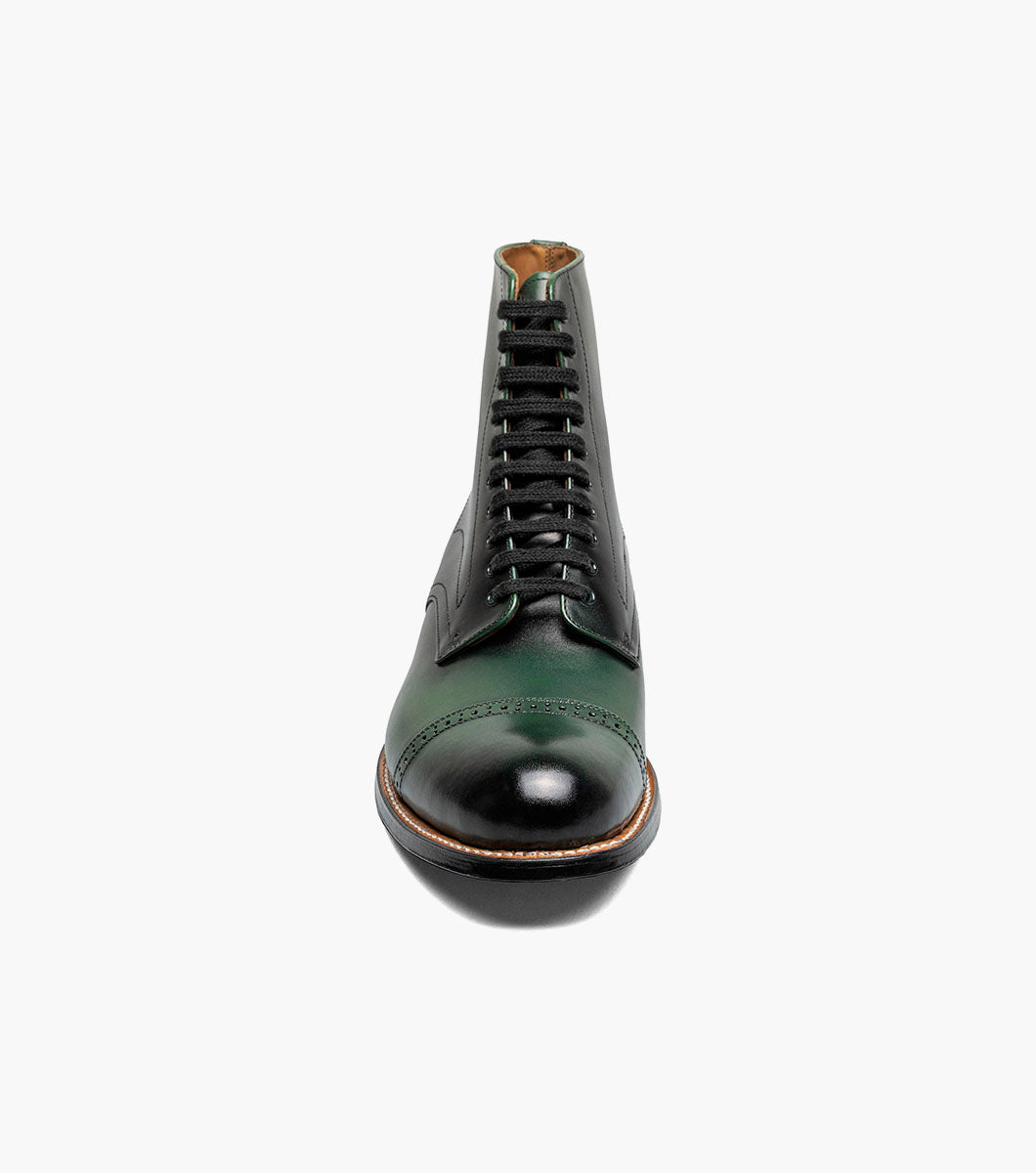 Stacy Adams MADISON Cap Toe Lace Up Boot Green by Stacy Adams Shoes