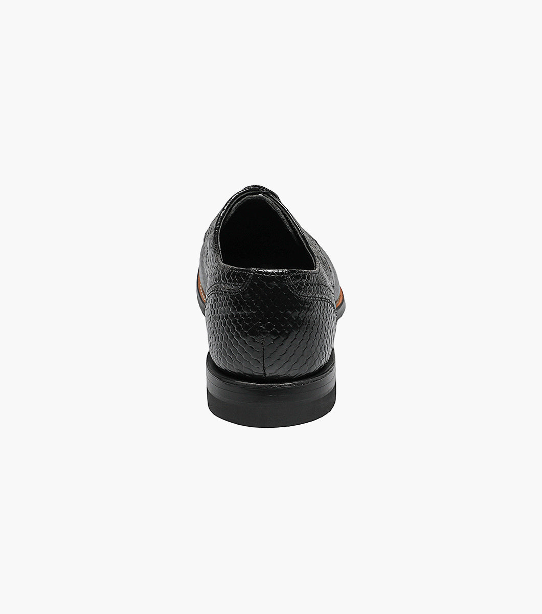 Stacy Adams MADISON Anaconda Plain Toe Oxford Black by Stacy Adams Shoes