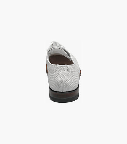 Stacy Adams MADISON Anaconda Plain Toe Oxford White by Stacy Adams Shoes