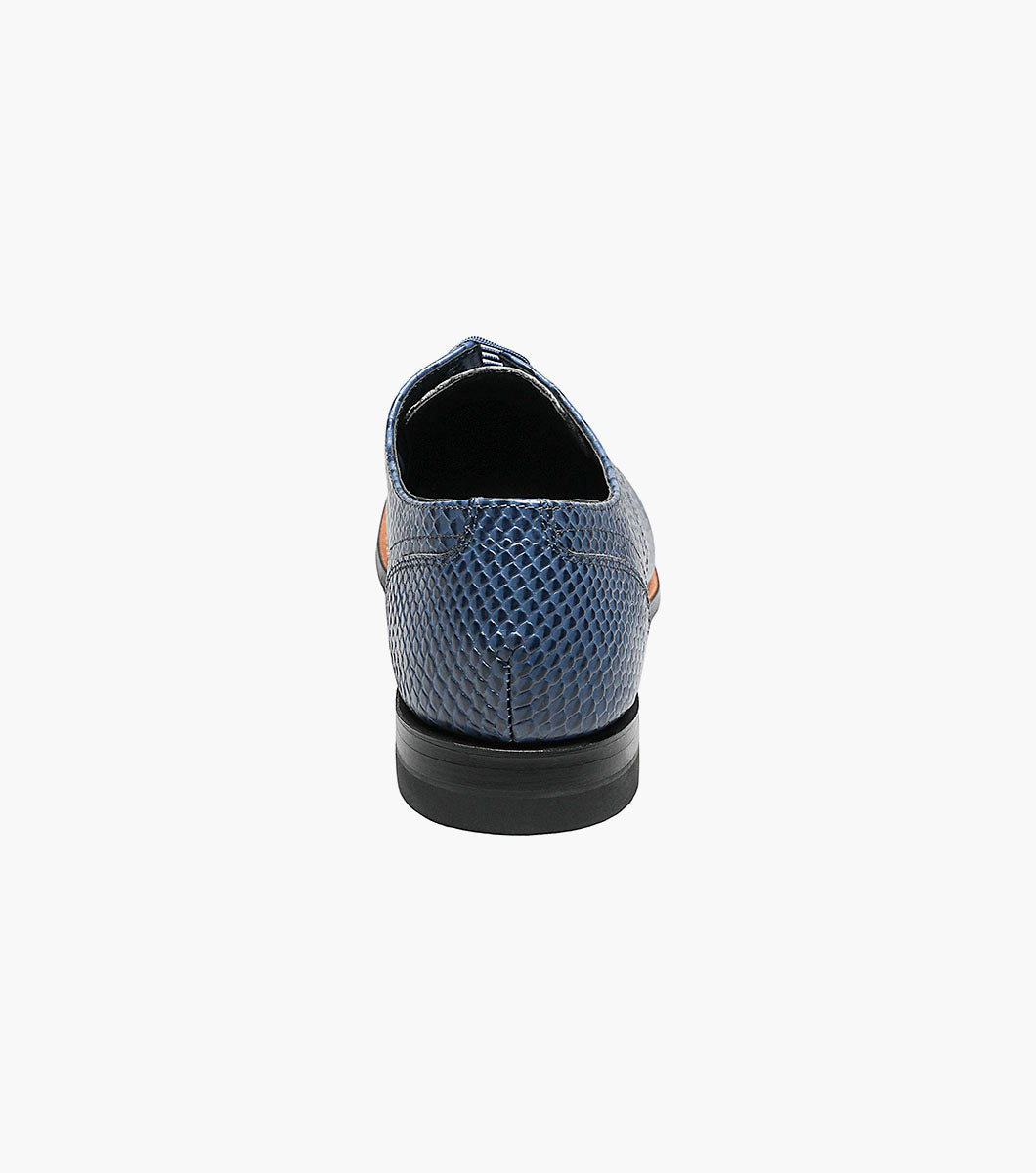 Stacy Adams MADISON Anaconda Plain Toe Oxford Blue by Stacy Adams Shoes