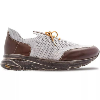 Mens Exotic Sneakers - Alligator Sneakers By Brand in Color Brown/Grey - Image 3