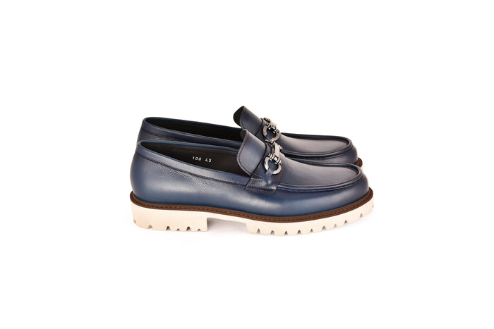 C0001202-7887 loafer with silver buckle-Blue - Image 2