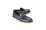 C0001202-7887 loafer with silver buckle-Blue