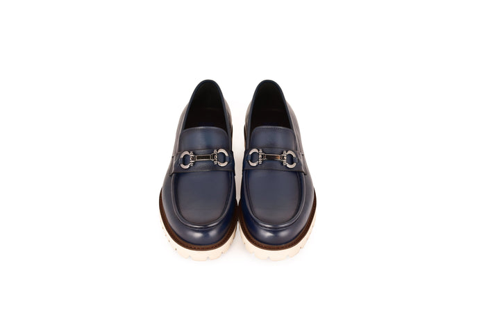 C0001202-7887 loafer with silver buckle-Blue - Image 4