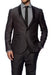 Charcoal 1 Button Slim Fitted Shawl Tuxedo