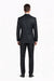Dark Navy Solid 100% Wool Flat Front Fitted Suit