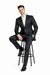 1 Button Men's Black Classic Fit  Suit