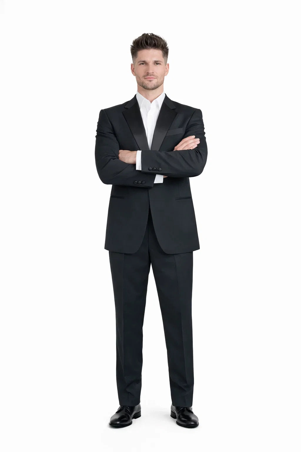 1 Button Men's Black Classic Fit  Suit - Image 5
