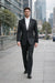 1 Button Men's Black Classic Fit  Suit