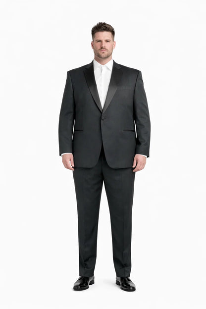1 Button Men's Black Classic Fit  Suit - Image 8
