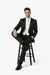 1 Button Peak Jean Tuxedo - Black Peak Lapel Tuxedo Suit - Wide Lapel Tuxedo